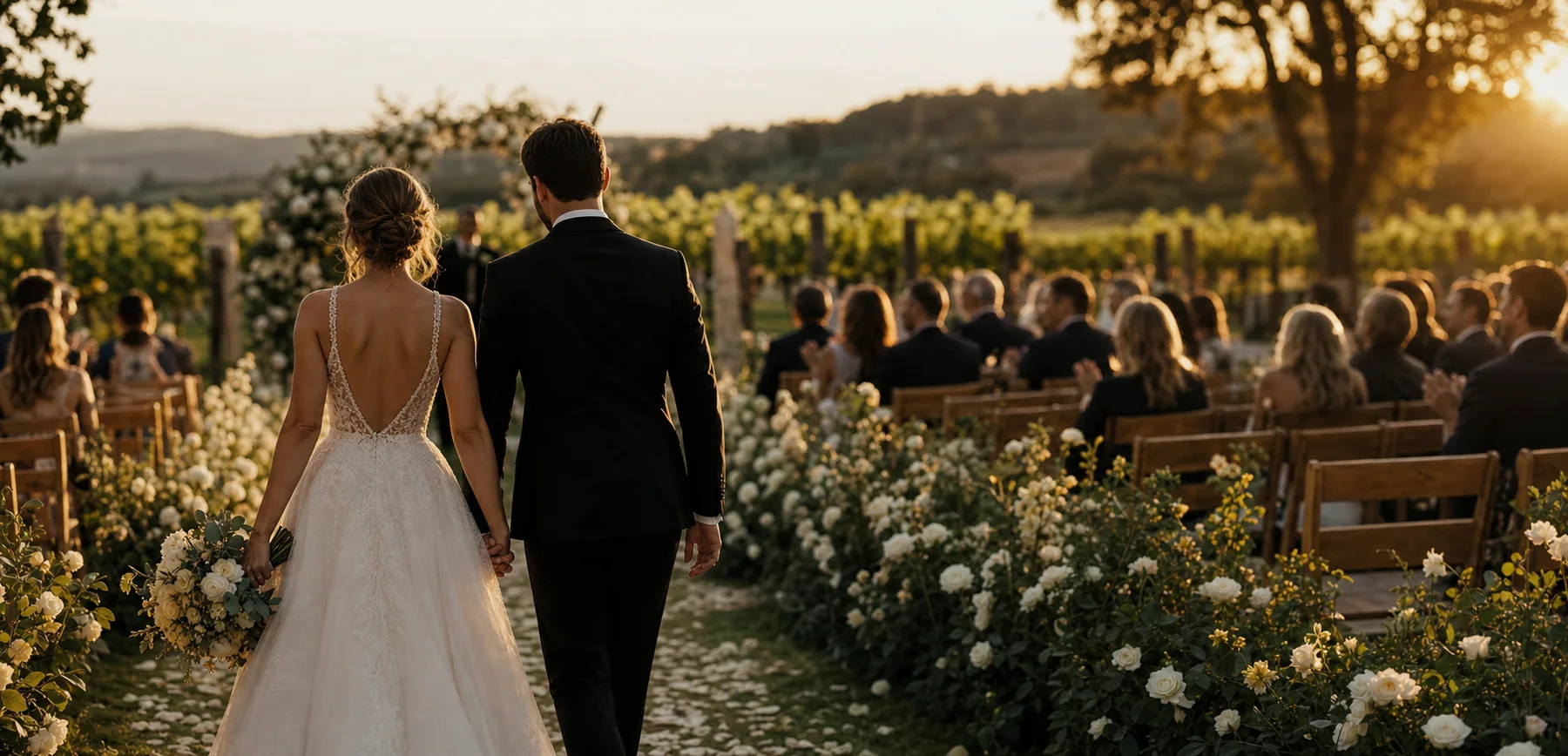 Elegant outdoor wedding ceremony photography
